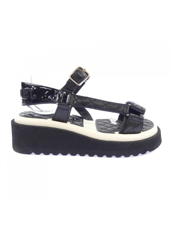 Size 39.5EU NEW CHANEL 24P Black Lambskin DAD SLIDE sandals  Chanel Sandals Black